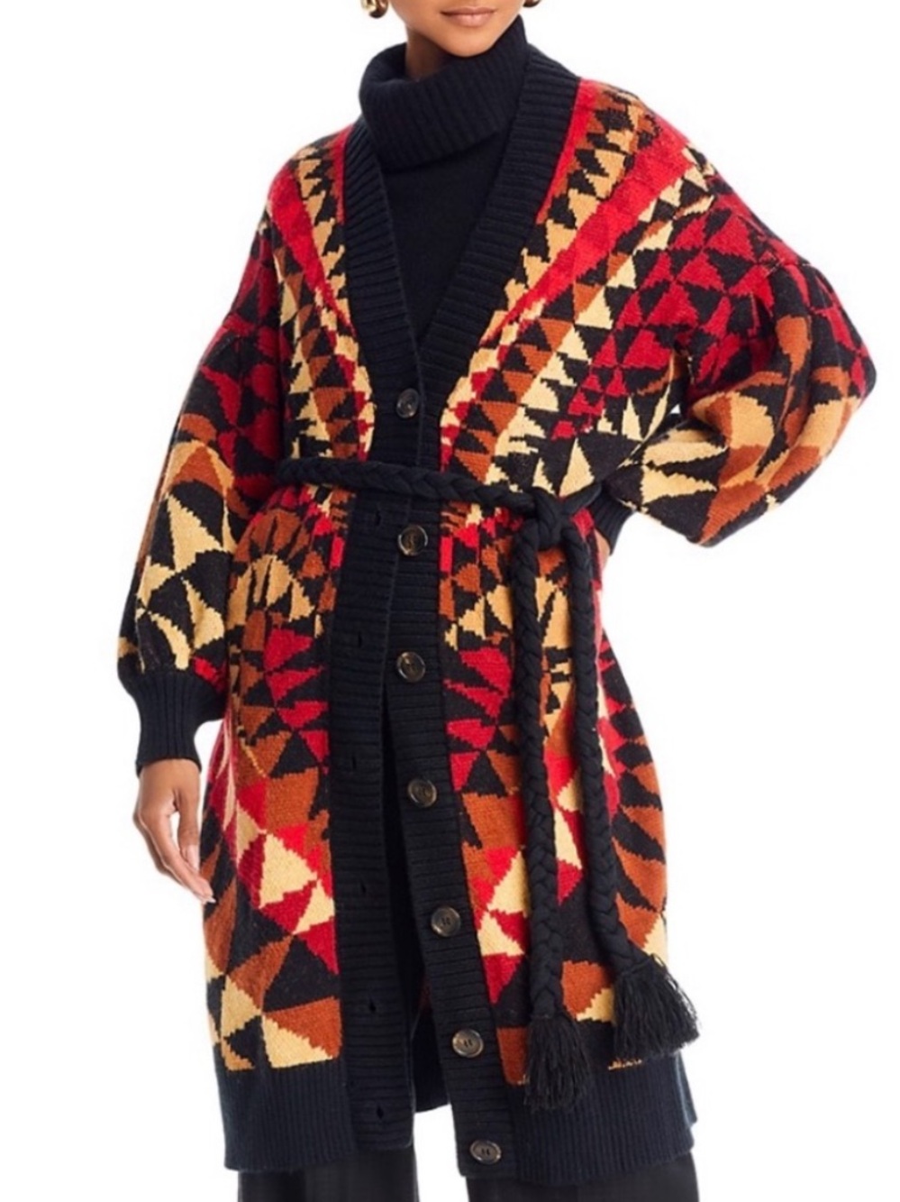 🌺🎉HP🎉🌺 NWT Farm Rio Heart Deco Maxi Knit Cardigan - Picture 7 of 15